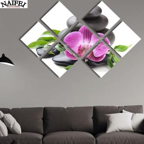 7 pcs,3D Diamond Painting Orchid Stones,Crystal Square Rhinestone Picture Cross Stitch Kits,Multi-picture,diy Diamond Embroidery