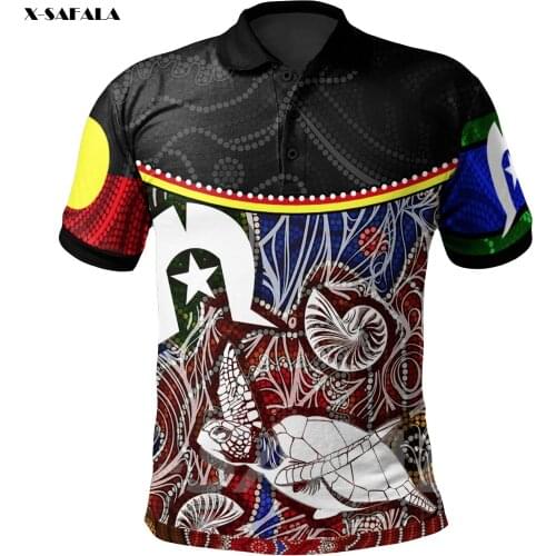 Aboriginal Dot In Naidoc Week 3D Printed High Quality New Polyester Fiber Men Female Collar Polo Shirt Tee Tops Anti Shrink