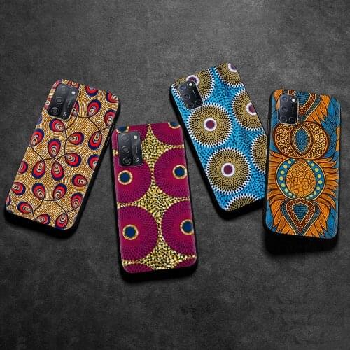 African Wax FabicCover for Oppo A53 A52 A9 2020 Find X2 Lite Reno 3 4 Pro Ace F11 A94 A74 5G Cell Phone Case Shell Coque