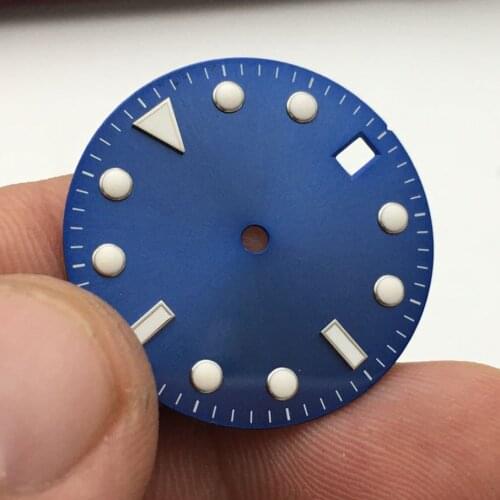 Watch Accessories blue Watch Dial 28.5MM Luminous Date Fits NH35/NH36 Movement 40mm Case Mens Watch