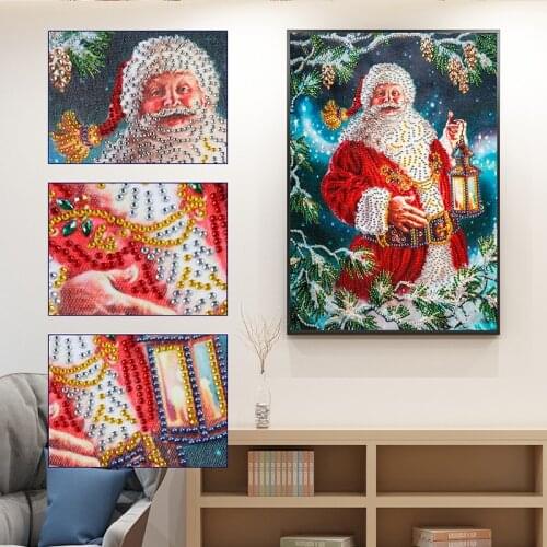 Xmas Snowman Santa Claus 5D Diamond Embroidery Painting Christmas Special Shaped Diamond Drill Cross Stitch Crystal Rhinestone