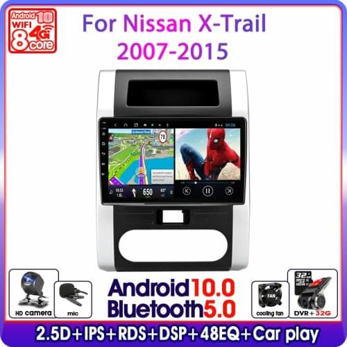 10" Android 10 Car Radio For Car Radio For Nissan X-Trail XTrail X Trail 2 T31 Multimedia Player Navigation GPS 2 din RDS DVD