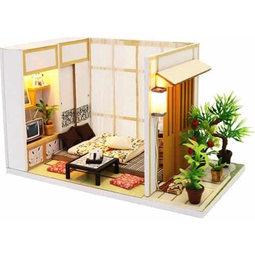 DIY Dollhouse Puzzle Assemble 3D Miniaturas Miniature Dollhouse Doll House Furniture Toys For Children Birthday Christmas Gift
