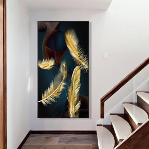 EECAMAIL Luxury Feather Diamond Painting Full Diamond Embroidery Porch Vertical Version Diamond Cross Stitch European