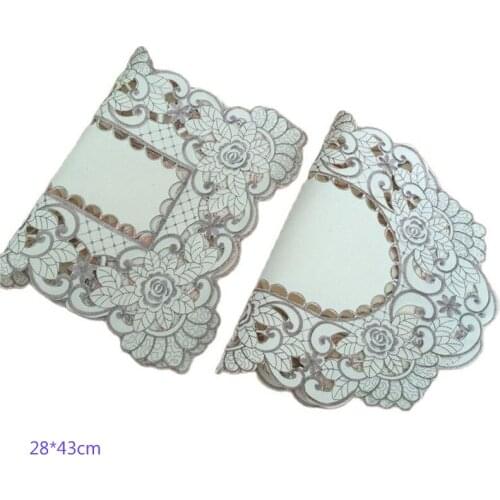 HOT satin embroidery place table Mat cloth lace Placemat drink Coaster cup Holder doily mug beer pad dining Christmas Kitchen