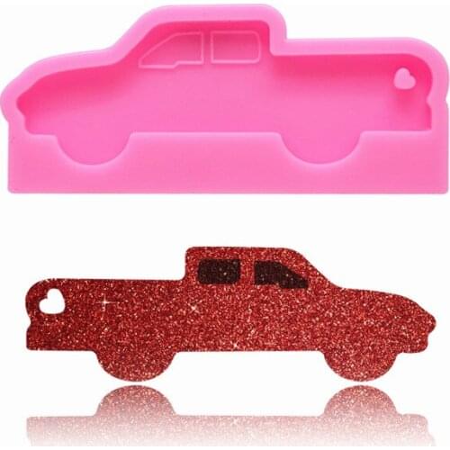 HMZCN Bright Car Silicone Molds For Diy Truck Key Ring Epoxy Resin Mold Craft Custom Keychain Cake Tool Baking Tool