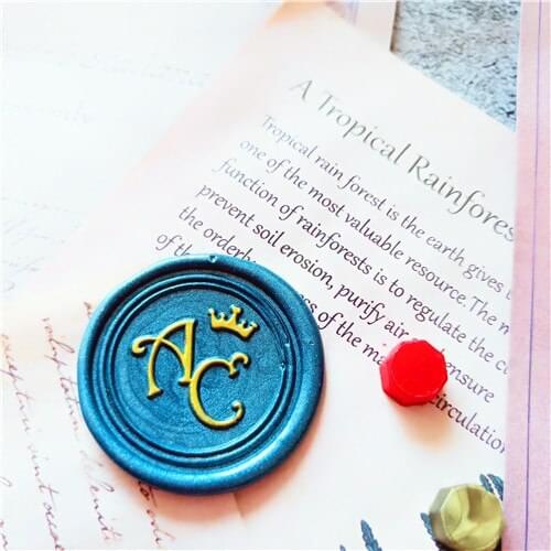 Personalized 2 initials monogram wax seal stamp sealing wax wedding invitation wax seals