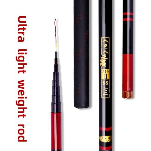 Jinsong Everybody Loves Stiff Tele Pole Fast Carbon Telescopic Fishing Rods 3.6 4.5 5.4 6.3 7.2 Meters Light Weight
