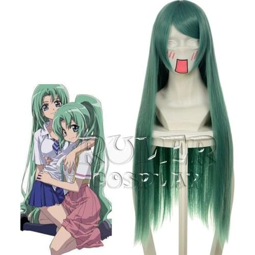 Umineko When They Cry Sonosaki / Dark Green Mixed Linen cosplay Anime Wig