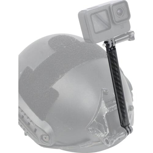 Carbon Fiber Aluminium Alloy Selfie Helmet Extension Arm Mount Tripod Adapter for GoPro Hero 9 8 7 6 5 Max For Insta360 Bracket