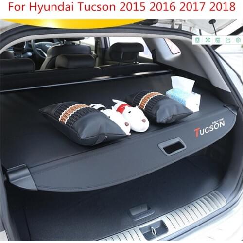 Rear Parcel Shelf Trunk Cover Material Curtain Rear Curtain Retractable Spacer Rear Racks For Hyundai Tucson 2015 2016 2017 2018