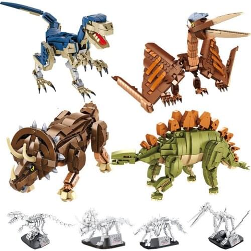 -Model Block Toy Velociraptor Dinosaur For Children, Model Block Toy Dinosaur Building Block Toys