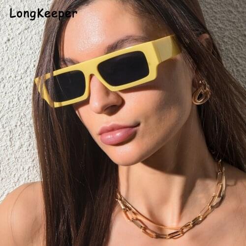 Fashion Trending Women Square Sunglasses Shades UV400 Vintage Men Jelly Yellow Sun Glasses Female Retro Oculos Lunette De Soleil