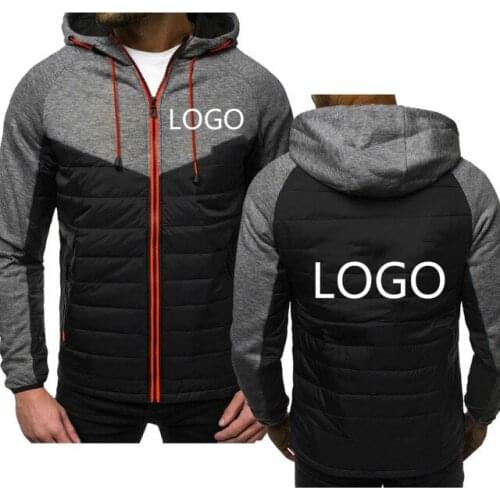 New Custom Logo Spring Autumn Mens Hoodies Classic Fashion Male Casual Long Sleeve Solid Color Padded Zipper Jacket 7 Colors