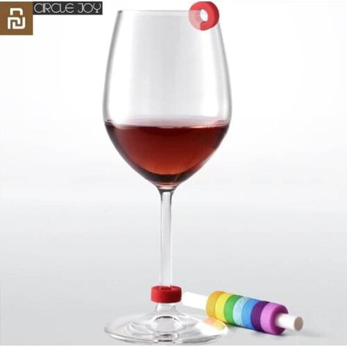 Original Youpin Circle Joy Wine Glass Identification Ring 8 Pcs / Box Red Wine Food Contact Level Wide range of cups light