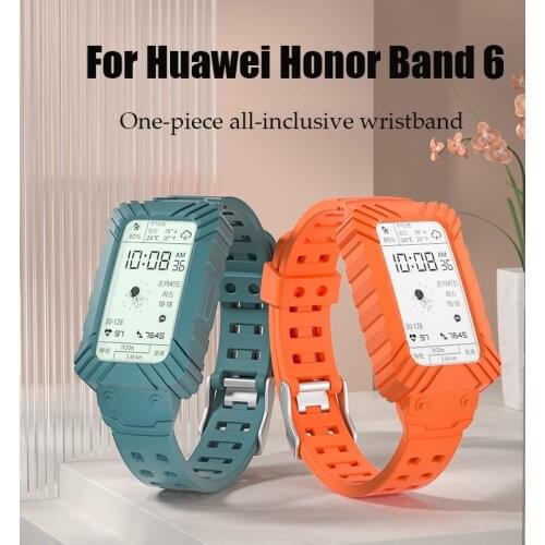 For Honor Band 6 Strap Silicone Watchband Correa For Huawei band 6 Strap+Screen Protector Integral Bands for Huawei Watch Fit