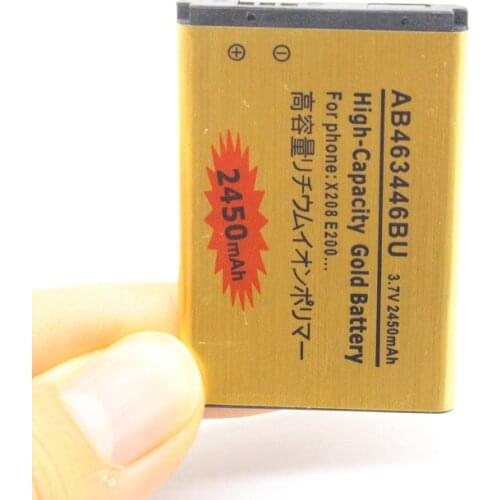 10pcs/lot 2450mAh AB463446BU Gold Replacement Li-ion Battery For Samsung SGH GH E251 E258 E350 E428 E500 X208 E900 E908 C512