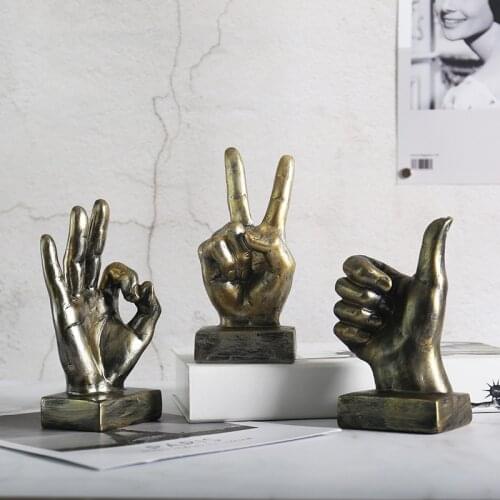 Figurines Retro Gesture Finger Miniatures Decoration Home Decoration Coffee Shop Model Room Soft Decoration Desktop Furnishings