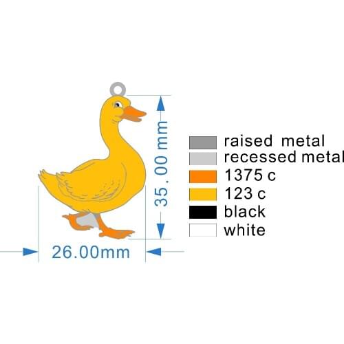 Duck Charm with loop-(No accessories)-Iron+paints+epoxy plated in gold color-(300pcs/lot)