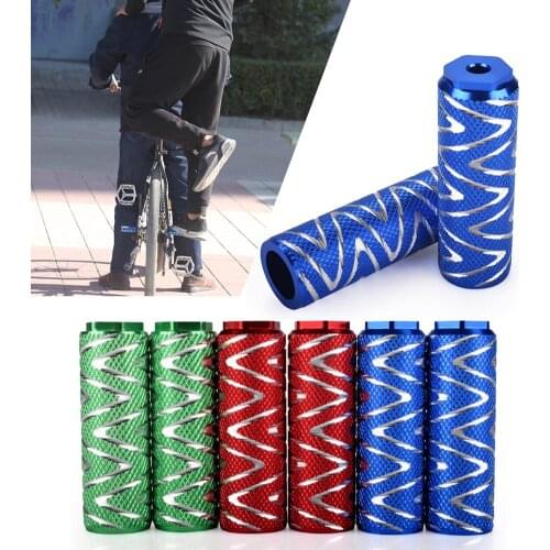 2 X BMX Mountain Bike Bicycle Axle Pedal Alloy Foot Stunt Pegs Cylinder MTB Bike Pedal Anti-Slip Front Rear Axle Foot Picks