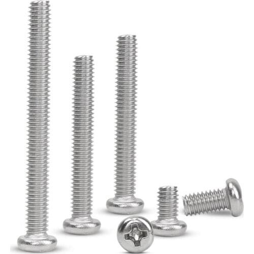 M3 M4 M5 M6 GB818 Phillips Round head mechanical tooth PM screw Lengthen Pan heads Cross bolt 304 stainless steel screws