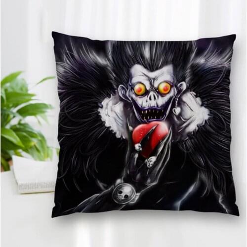 High Quality Custom Japanese Anime Death Note Square Pillowcase Zippered Bedroom Home Pillow Cover Case 20X20cm 35X35cm 40x40cm