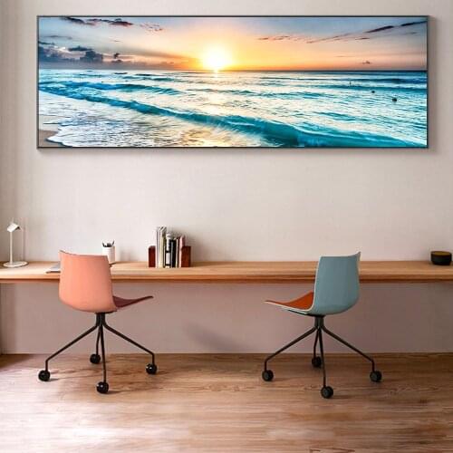 Sunset Beach Seascape Posters And Prints Nature Scenery Art Canvas Paintings On the Wall Art Pictures For Bed Room Wall Decor