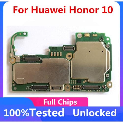 100%Original For huawei honor 10 motherboard unlocked For huawei honor 10 Logic Board Android System full chips 4+64GB 4-128GB