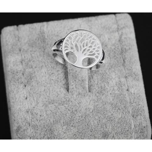 Charms 925 Sterling Silver fine small tree Rings For Women men size 6/7/8/9 elegant Fashion Party wedding Jewelry Holiday gifts