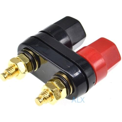 2PCS Dual Banana plugs Couple Terminal blocks Red Black Connector 4mm jack audio Amplifier Terminal Binding Post Speaker socket