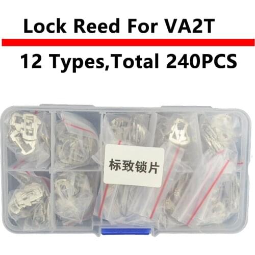 200PCS/LOT VA2T Car Lock Reed Lock Plate For Peugeot Citroen Auto Key Lock Repair Accessories Brass Material With Gift Springs