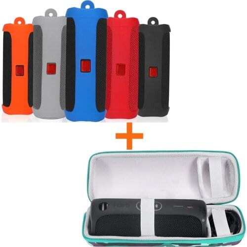 2020 Newest Hard Outdoor Carry Storage Box Bag + Soft Silicone Case Cover for JBL Flip 5 Bluetooth Speaker for JBL Flip5 Column