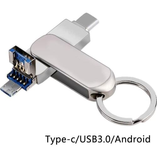 3-In-1 USB3.0 TYPE-C U Disk for Mobile Phone Metal Rotating