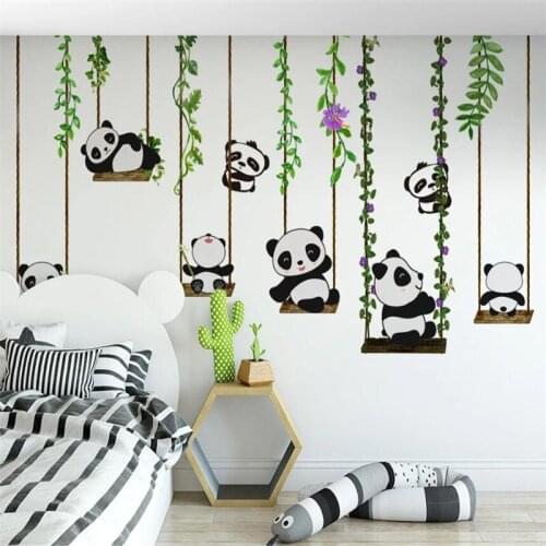 Milofi custom 3D printing wallpaper mural Nordic minimalist cartoon panda childrens house background wall decoration painting
