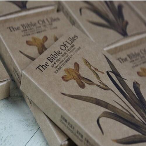 4packs retro card European style plant flower kraft paper student stationery school supplies gift written greeting greeting card