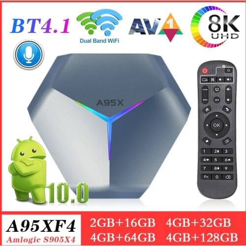 A95X F4 RGB Light Android 10.0 TV Box 8K HD Amlogic S905X4 Quad Core Smart TV Box Andriod 10 4G 32G 64G 2.4G/5G WiFi Set top Box