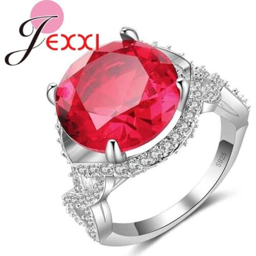 AAA Zircon Engagement Rings for Women Slver Wedding Rings Female Anel Austrian Crystals Jewelry Top Quality