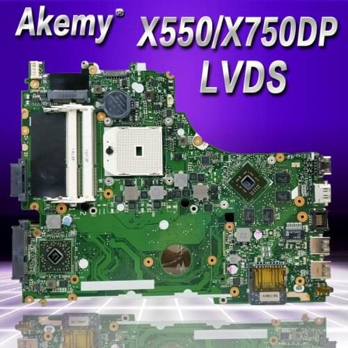Akemy X550DP LVDS For Asus X750DP K550D X550D X550DP laptop motherboard X750DP Rev2.0 mainboard 100% tested working