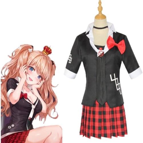 Anime Danganronpa Cosplay Costume Enoshima Junko Uniform JK School Girls Uniform Dangan Ronpa Ponytail Wig Halloween Costumes
