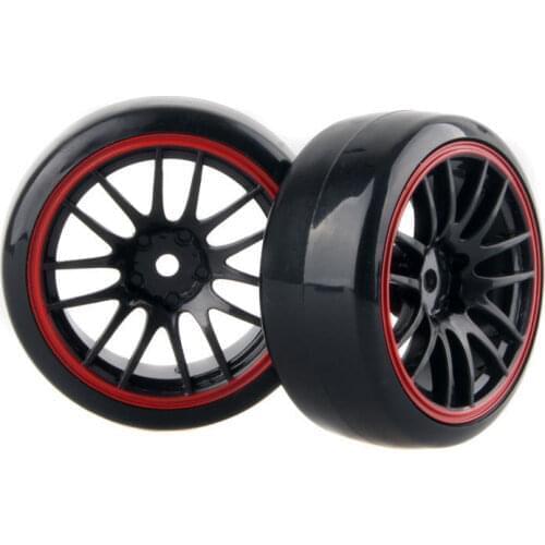 4pcs 1/10 Drift Car Tires 26*64MM Plastic Wheel Rim Hard Tyre for HSP Tamiya HPI Kyosho 94123 D3 D4 CS XIS TT01 TT02 6015