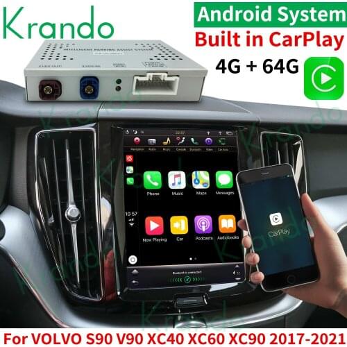 Krando Android car multimedia tablet Interface Box Car decoding box for VOLVO XC90 XC40 XC60 S90 2017-2021 car audio GPS carplay