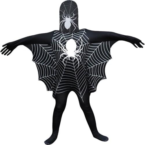 Black spider suit boy/girl Costume children Set Costume Child Kid Cosplay Costume Halloween