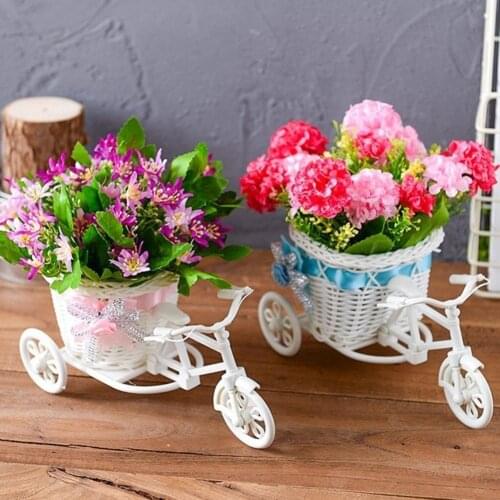 Tricycle Bike Flower Basket Vase Stand Holder Wedding Party Home Tabletop Decor Decoration Office Bedroom Candy Gift