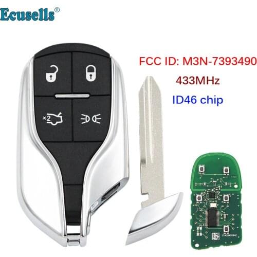 Smart Card Remote key for Maserati President Ghibli Levant 433MHZ with ID46 chip
