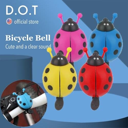 DOT Lovely Ladybug Bicycle Bell Safety Warning Kids Boys Girls Handlebar Cute Beetle Horn Plastic Cycling Accessories New