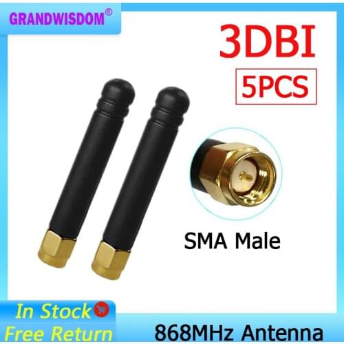 5pcs GSM 868MHz 915MHz antenna 3bdi SMA Male Connector GSM antena 868 MHz 915 MHz antenne white small size antennas for Lorawan