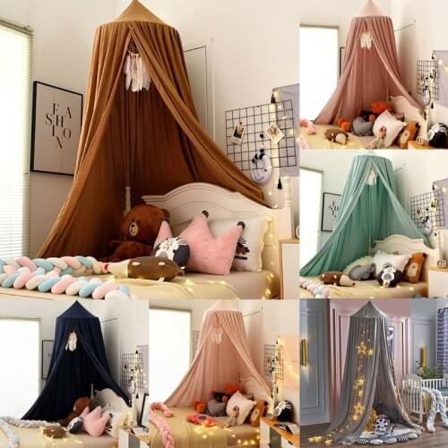 Cotton Kids Tent Baby Bed Canopy Mosquito Net for Crib Cot Netting Children Girls Boys Indoor Play Tent House Home Decoration