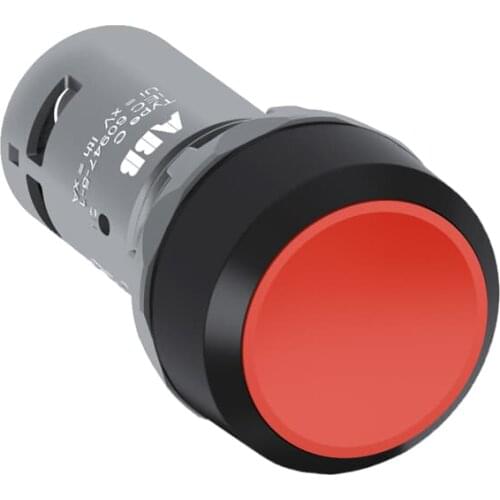 PUSHBUTTON CP1-10R-01 62000006 Compact Pushbutton - Momentary - Flush - Red - Non-illuminated - Black plastic - 1NC