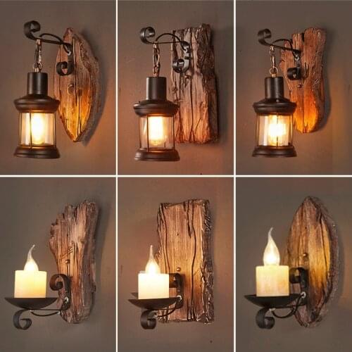 Loft Industrial Kerosene Wall Lamp Bar Cafe Restaurant Vintage Wood Wall Sconce Bedroom Light Fixtures Home Decor Mirror Lights