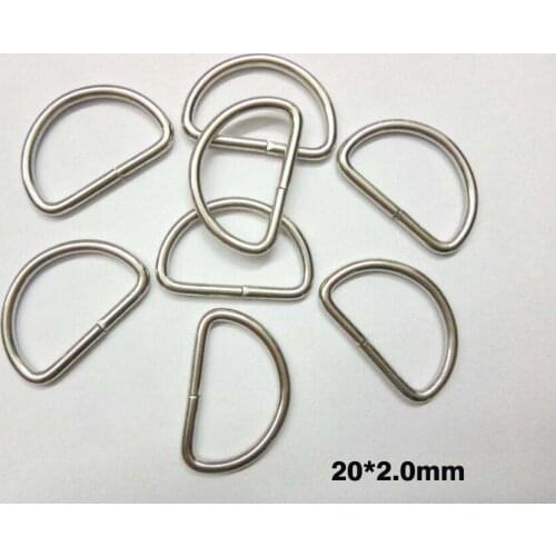 100pcs/lot 20mm metal round iron Dee Ring adjustable buckles Nickle for bag webbing strap 2016122104